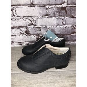 Revitalign Black Leather Slip On Oxfords Dress Pump Shoes Women Sz 6B US/36EU